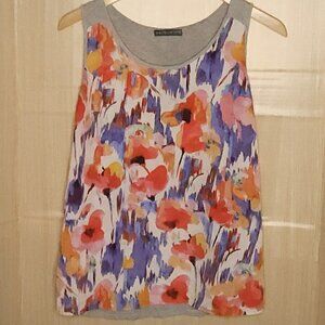 Brixon Ivy Mixed Material Silky Watercolor Knit Back Tank Top Medium